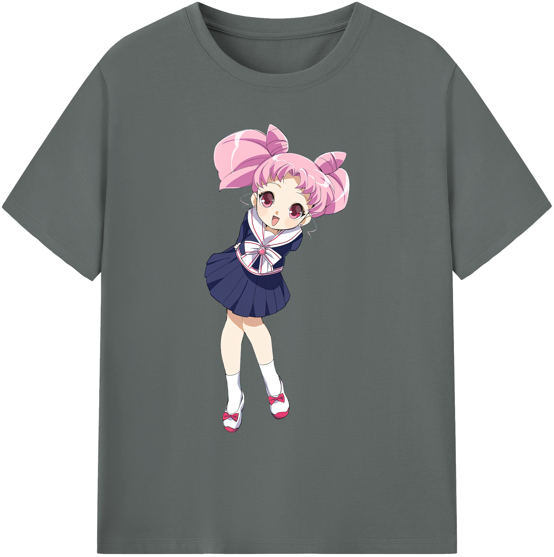 （画像用） 美少女戦士セーラームーン ちびうさ Sailor Moon Chibiusa Tsukino Usagi Small Lady Serenity 綿100％ メンズ半袖Tシャツ｜肌触りやわらか＆通気性